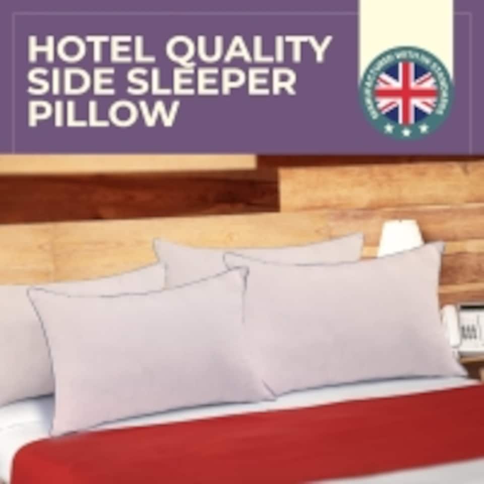 image 1 of Nod Off Egyptian Cotton Pillow, Hollowfibre Fill, Back & Side - Pack of 4