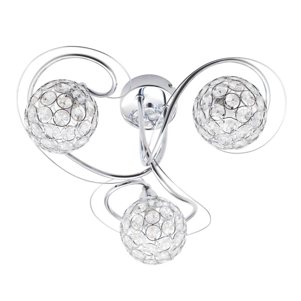 image 1 of BHS Orianna 3 Light Flush Ceiling Light, Chrome