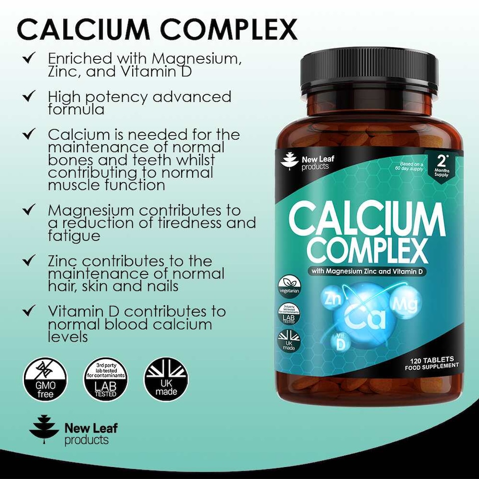 image 1 of Calcium Complex - Magnesium Zinc Vitamin D 120 Fill