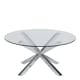 image 1 of Heaven Round Coffee Table with Glass Top and Chrome Legs