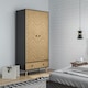 image 2 of HOMCOM Modern Wardrobe Cabinet with Shelf, Hanging Rod and 2 Drawers