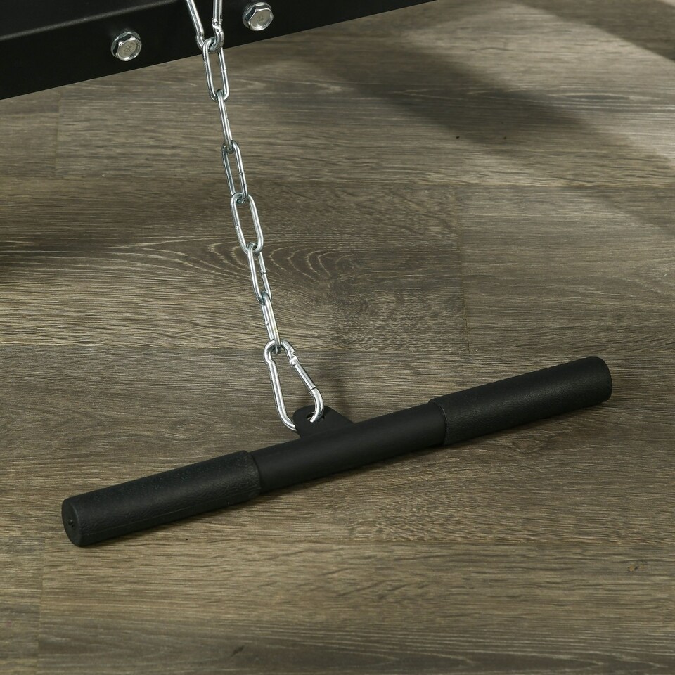 image 1 of SPORTNOW Smith Machine Power Rack with Pull Up Bar, Lat Pull Down System