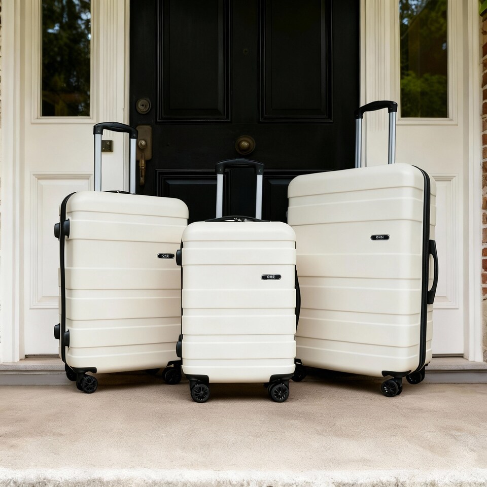 image 1 of OHS 4 Wheel Hard Shell Travel Luggage Suitcase Set of 3