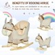 image 5 of HOMCOM Cute Kids Ride-On Rocking Donkey w/ Sound Handlebars Seat Belt Plush Body