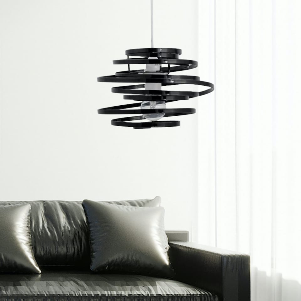 image 1 of Black Metal Swirl Easy Fit Light Shade | Black | Medium | 1