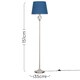 image 4 of ValueLights Memphis Twist Chrome Floor Lamp Navy Shade & Bulb | Blue