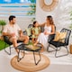 image 2 of Neo Black Garden Furniture Patio Wicker Bamboo Style Chair Table Outdoor Rattan Sofa Set 4 Piece | Black
