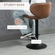 image 5 of HOMCOM Bar Stool Set of 2 Microfiber Cloth Adjustable Armless Chairs Brown