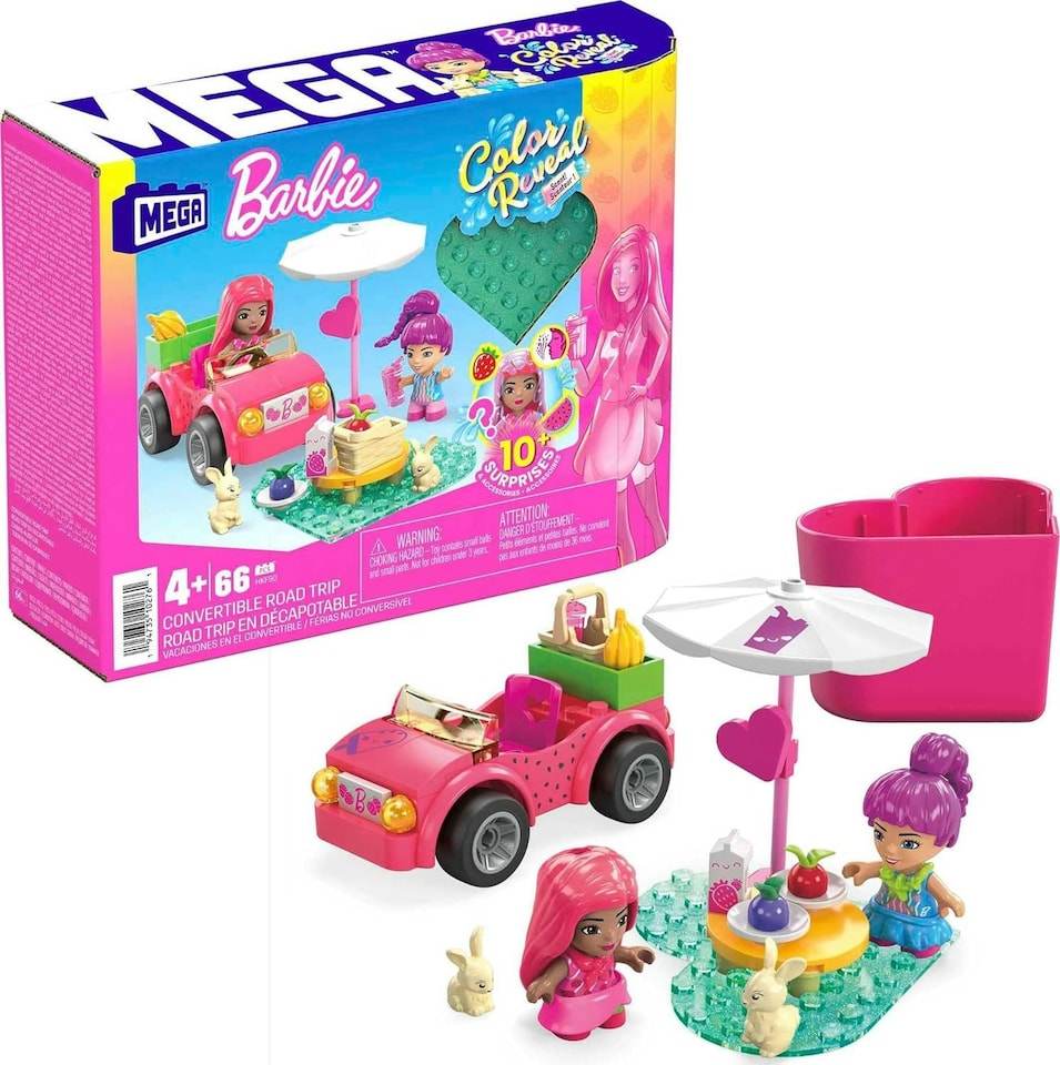 image 1 of Mega Bloks - Barbie Colour Reveal Convertible Road Trip