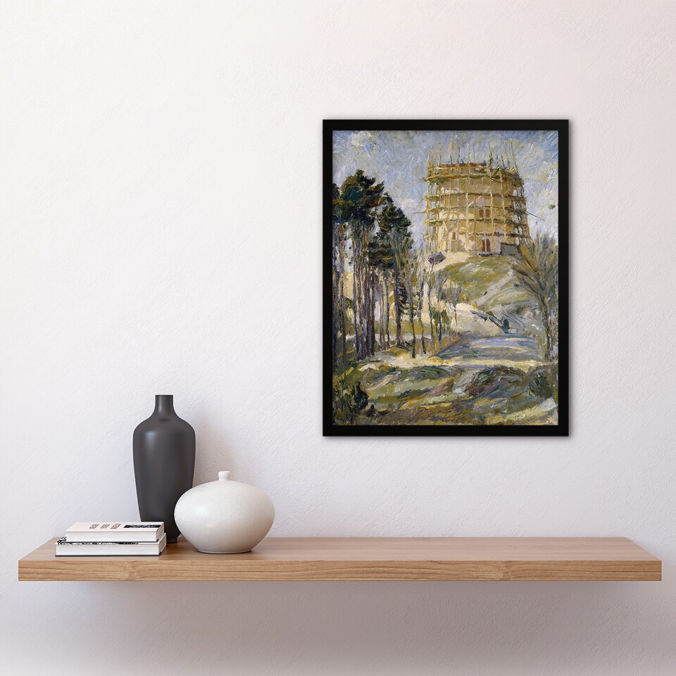 image 1 of Water Tower in Hermsdorf Landscape Beckmann Framed Wall Art Print 12X16"