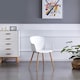 image 10 of Set of 2 Eden Modern Dining Chairs, Faux Leather Padded Cushion & Solid Wooden Legs Grey