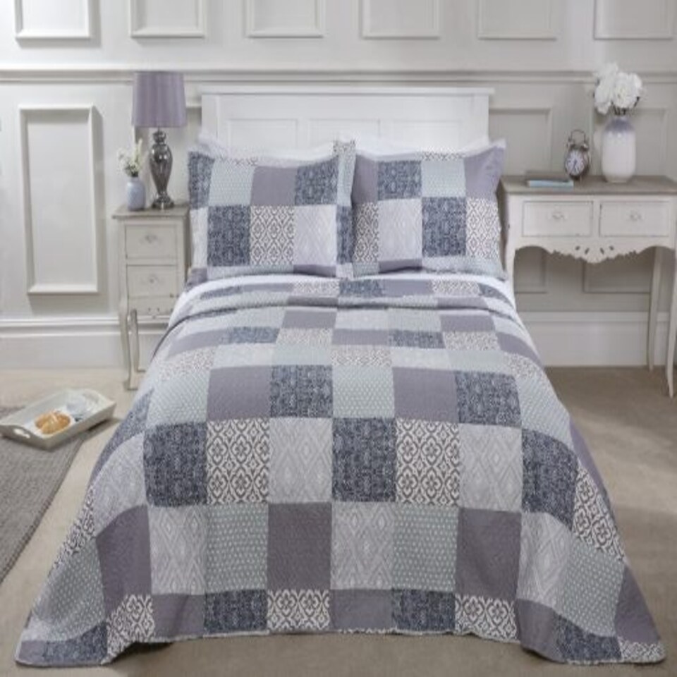 image 1 of Worcester Bedspread for King Bed Blue | Blue | Blue