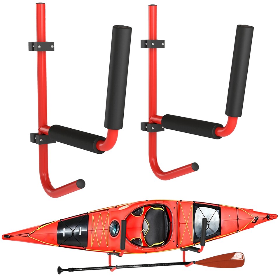 image 1 of HOMCOM Kayak Wall Mount Rack Heavy Duty Storing Storage Hangers Canoe W/ Fixings
