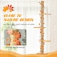 image 3 of PawHut 242cm Floor to Ceiling Cat Tree with Leaves, Scratching Post, Orange