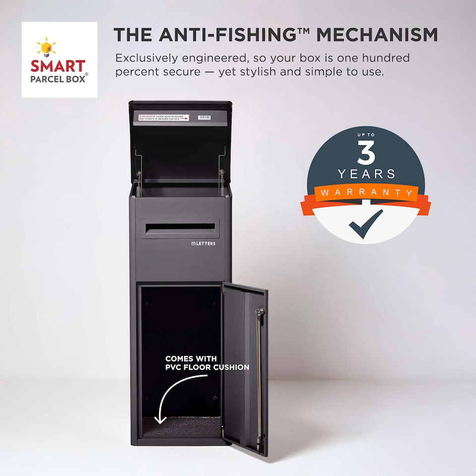 image 1 of Smart Parcel Box® Extra-Large Slanted Top Front Access Black | Black | 1