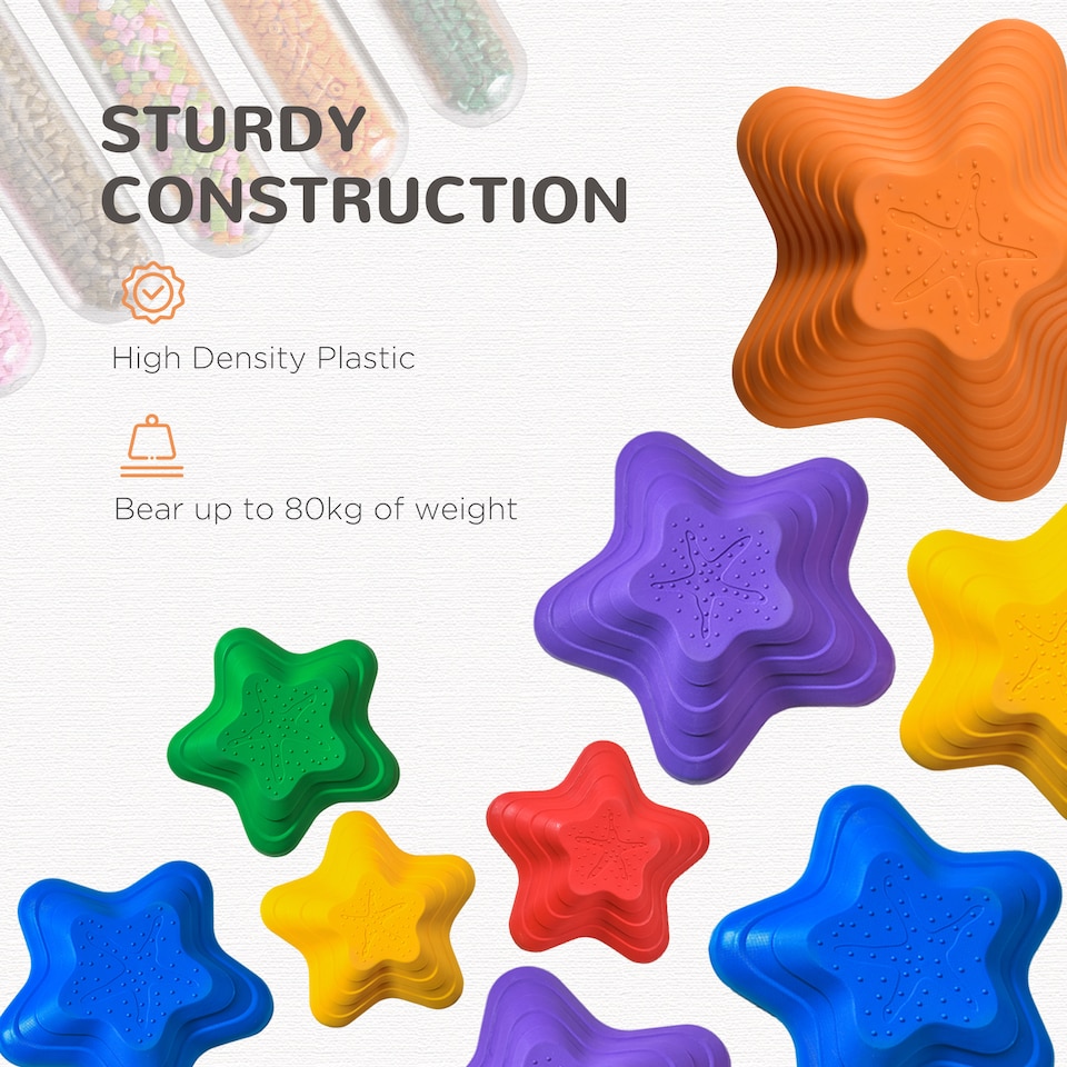 image 1 of Outsunny 6-Piece Balance Stepping Stones Stackable Non-slip Obstacle Course