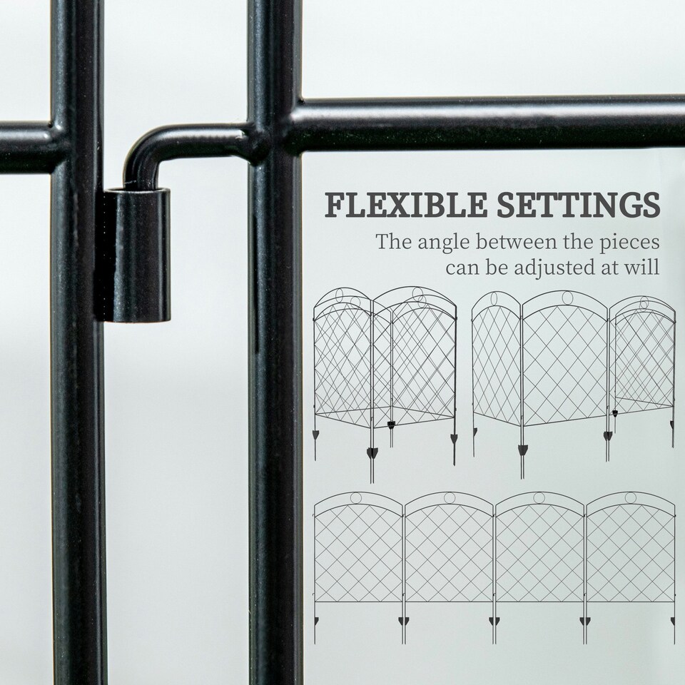 image 1 of Outsunny 4PCs Decorative Garden Fencing 43in x 11.4ft Steel Border Edging