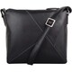 image 1 of Genuine Soft Leather Crossbody Shoulder Triangle Panel Handbag Black | Black