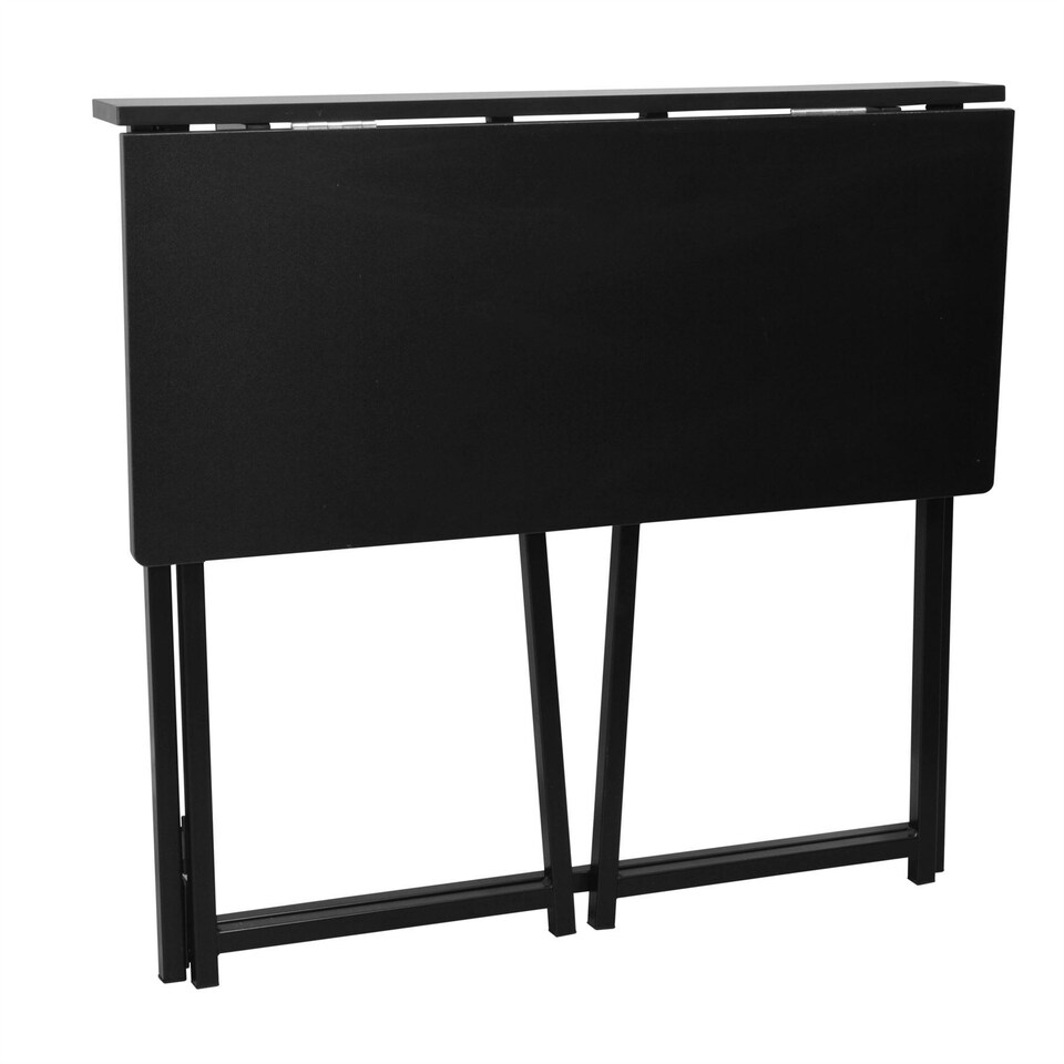image 1 of Harbour Housewares Deluxe Wooden Folding Desk - 80cm - Black - Computer Desk Laptop Desk Office Desk PC Desk Black