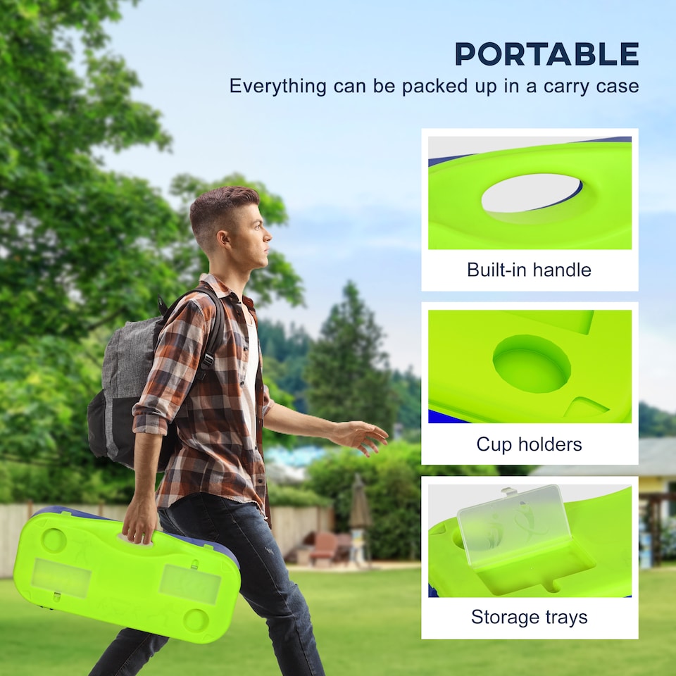 image 1 of SPORTNOW Portable Badminton Net Set w/ Volleyball Net, Rackets, Shuttlecocks