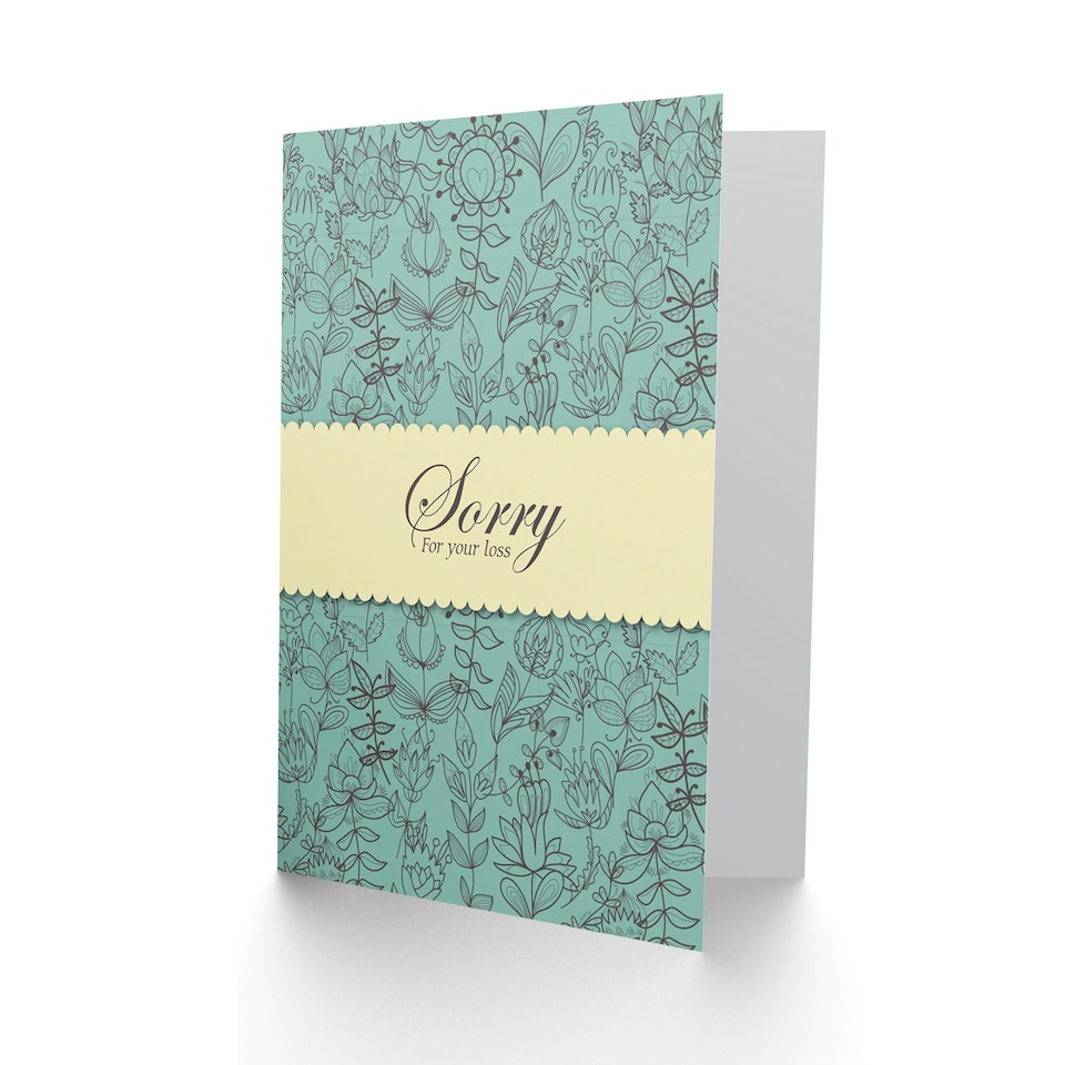 image 1 of Bereaved Sorry For Your Loss Floral Pattern Sympathy Card