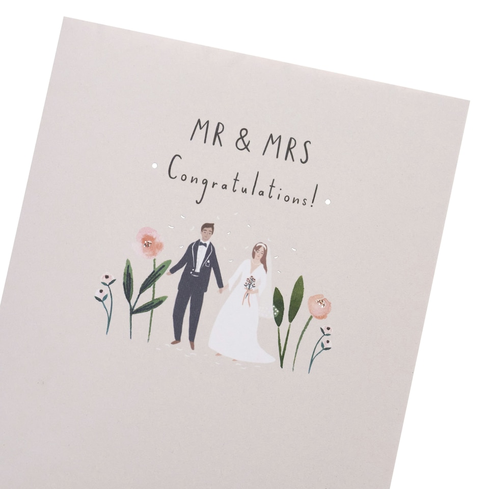 image 1 of Wedding Card - Mr And Mrs Illustration