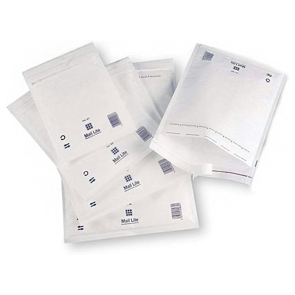 image 1 of 100 x A/000 (110x160mm) White Mail Lite Thick Bubble Lined Protective Postal Mailing Shipping Envelopes White | One Size