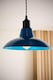 image 2 of ValueLights Civic Pair French Blue Ceiling Pendant Shades & Bulb | Blue