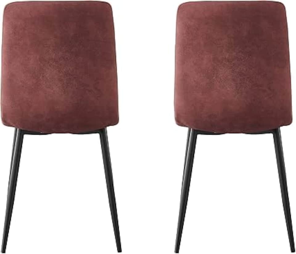 image 1 of Set of 2 Faux Suede Leather Dining Chairs Henri Pink by MCC Direct