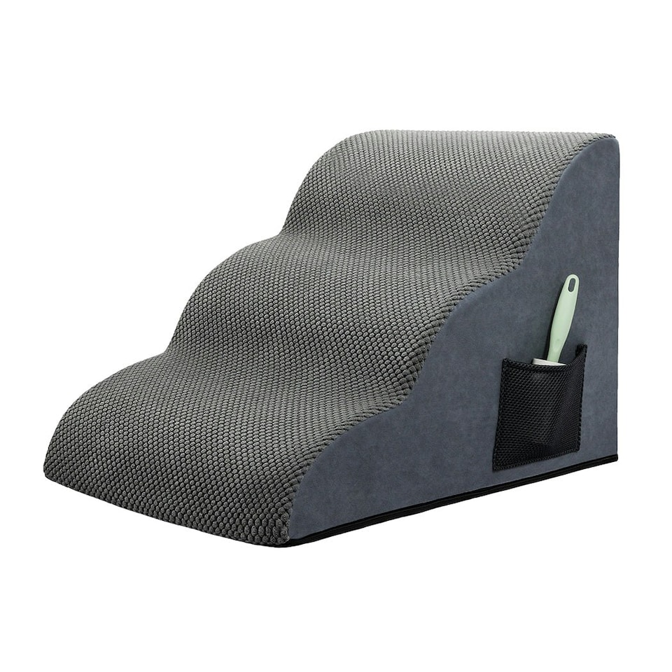 image 1 of Skylos 3-Step Pet Stairs for Bed Sofa Dog Ramp High Density Foam Non-Slip Ladder