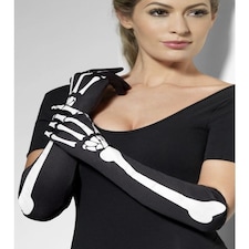 Skeleton Gloves - Black - Long - 28416