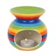 image 1 of Something Different Rainbow Striped Oil Burner - Multicoloured - 10.5cm x 10cm x 10cm