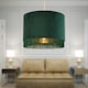 image 6 of First Choice Lighting Set of 2 Spruce Green Velvet With Gold Inner Tassled Light Shades Green | Gold