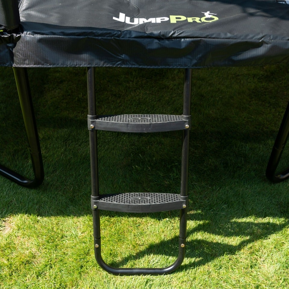image 1 of 9ft x 6ft JumpPRO® Xcel Black Rectangular Trampoline with Enclosure