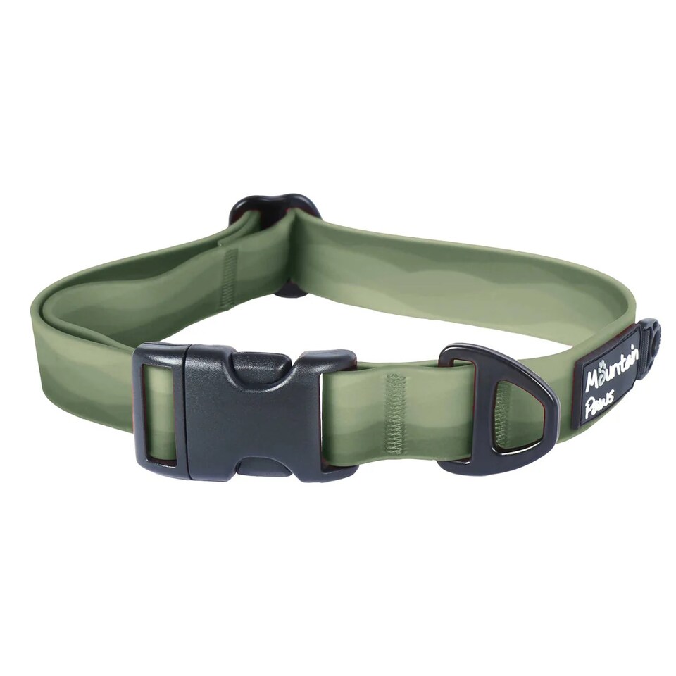 image 1 of Mountain Paws Waterproof Green Ombre Dog Collar | Green | XL