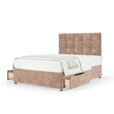 Super Ortho Orthopaedic Mink Chenille 2 Drawer Divan Set And Pearl Headboard Double