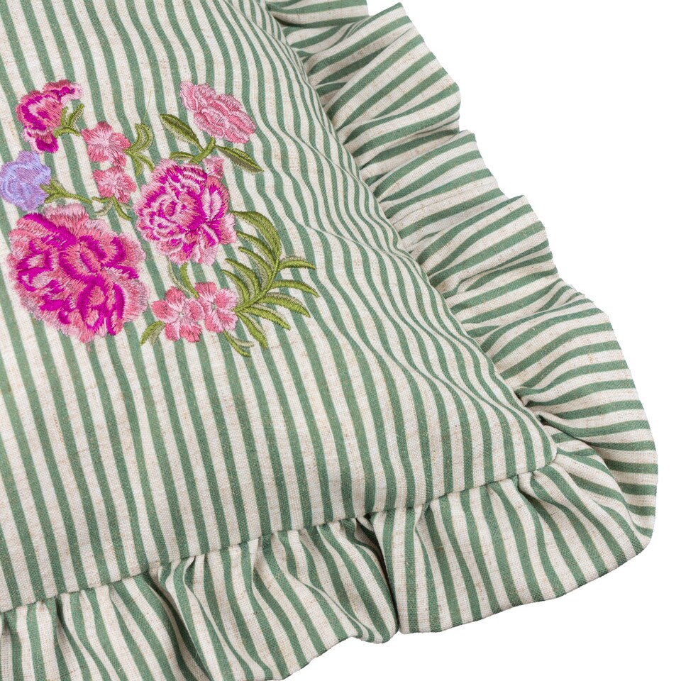 image 1 of Wylder Martha Ruffle Embroidered Ruffle Cushion