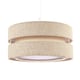 image 3 of Modern Natural Textured Oatmeal Linen Triple Tier Pendant Light Shade