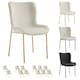 image 9 of Dining Chair Tessa - ergonomic high backrest, slim steel legs, soft fabric - Set of 2 White | Woven Fabric Off-White/Black