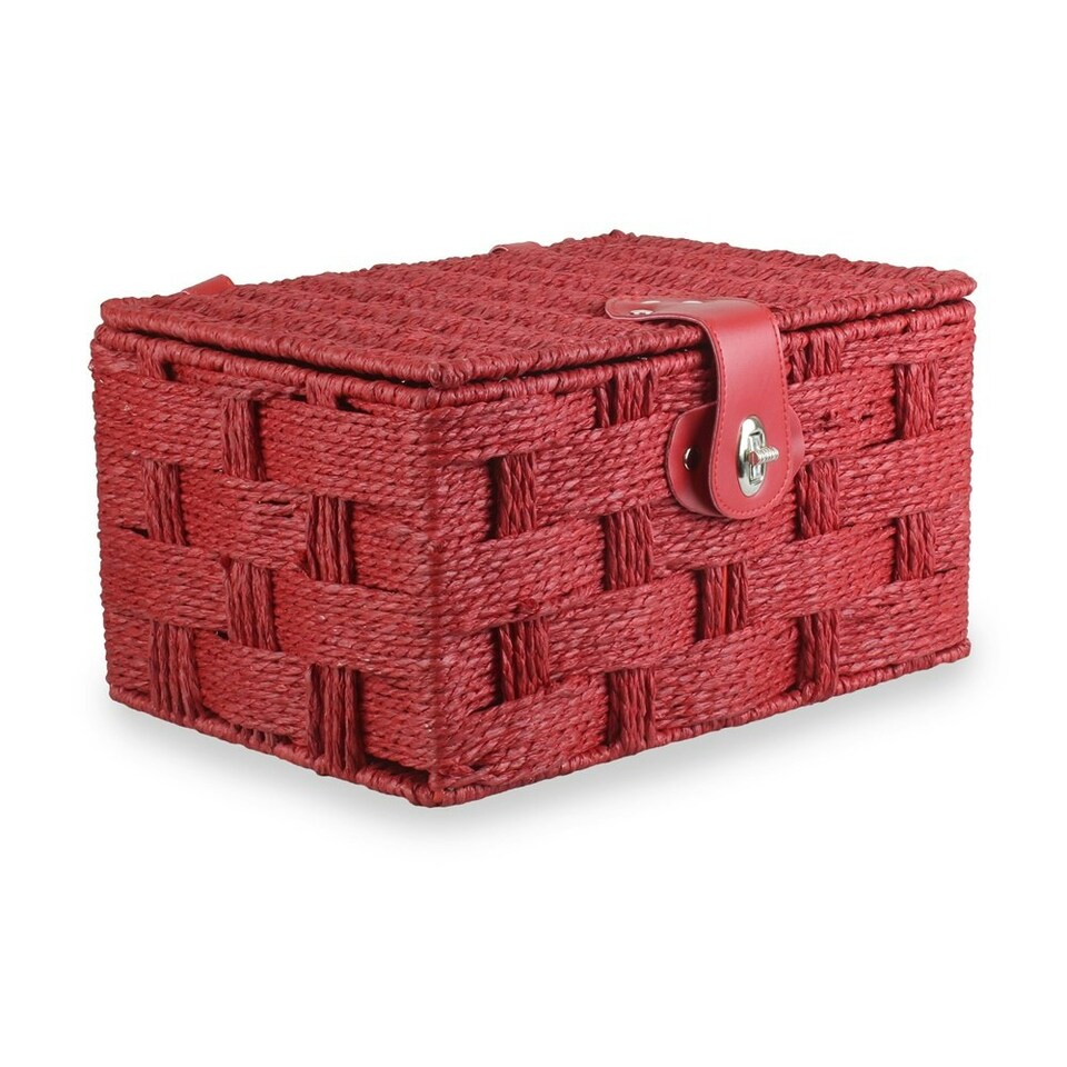 image 1 of Twisted Red Paper Rope Basket Red | Red | XL