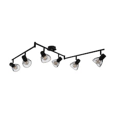 Narciso 6 Light Split Bar Black Ceiling Light