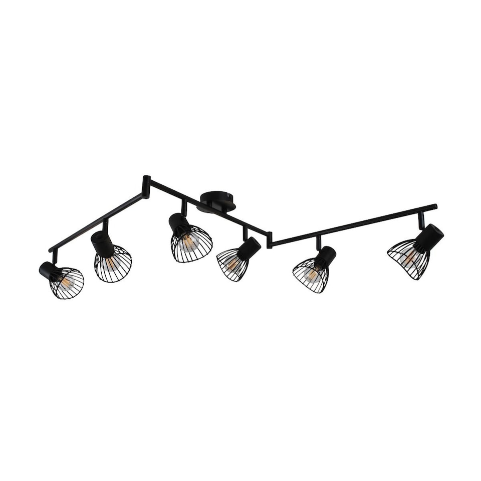 Narciso 6 Light Split Bar Black Ceiling Light