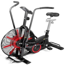 Strongology TITANIUM Assault Bike Adjustable Resistance Dual Belt Magnetic 24” Fan Professional Air Bike with Clear LCD Display