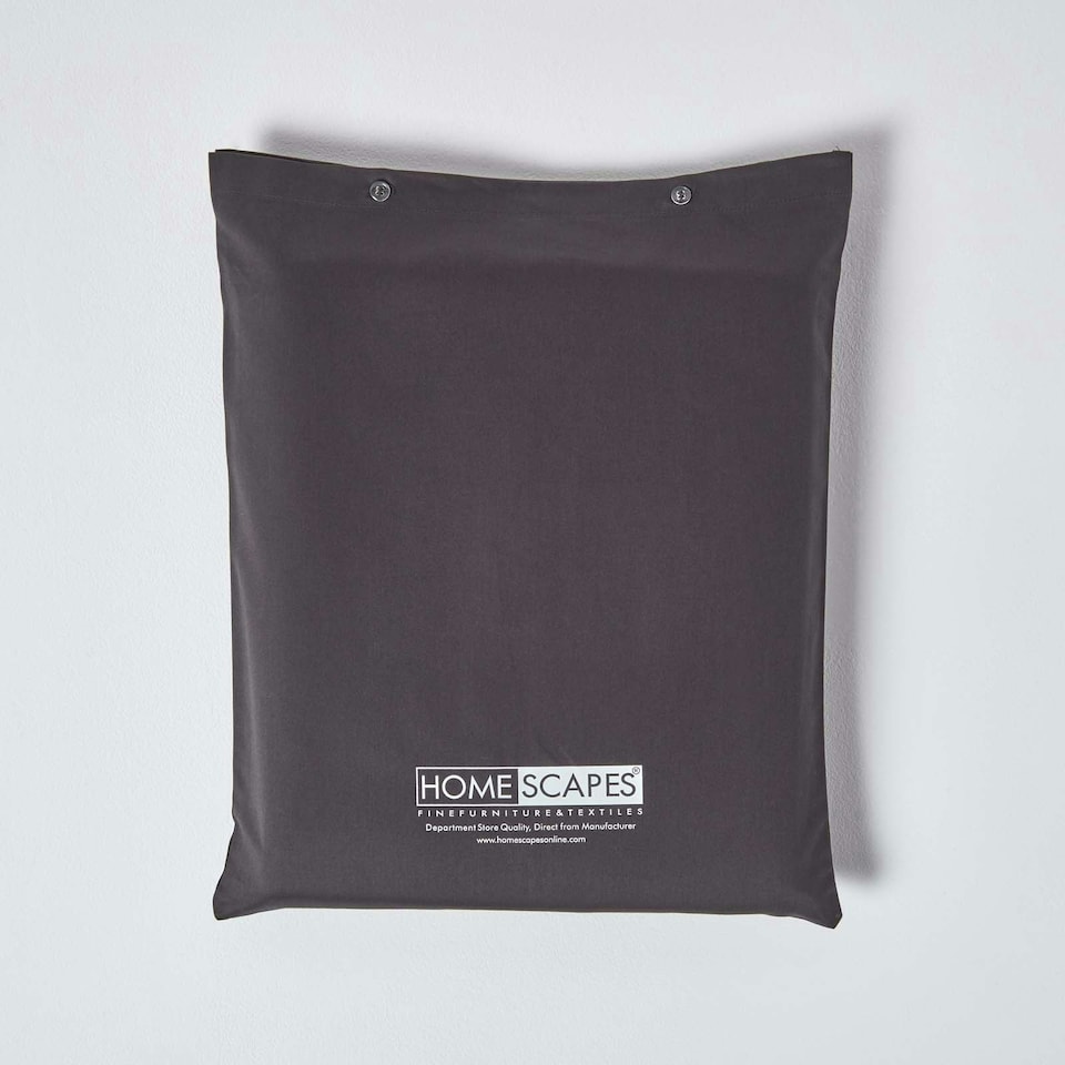image 1 of Homescapes Dark Charcoal Grey Egyptian Cotton Deep Fitted Sheet 1000 TC, Single Grey | Single