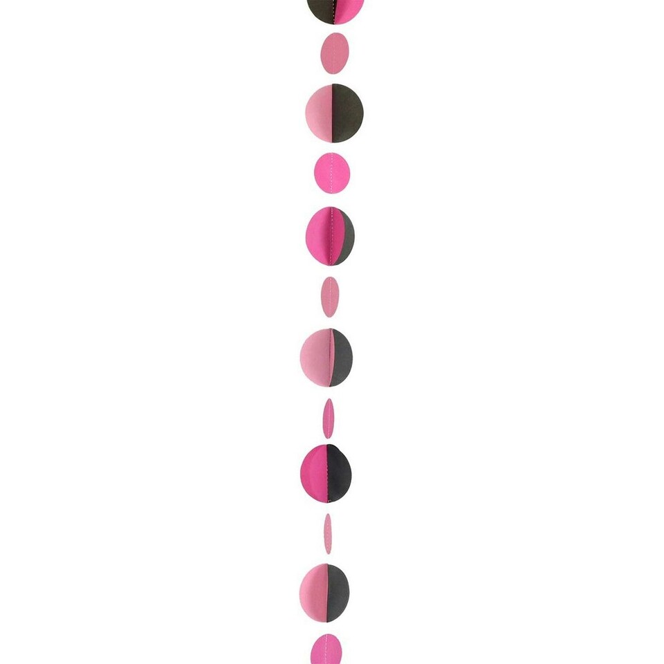 image 1 of Amscan Circle Hanging Decoration - Pink/Black - One Size