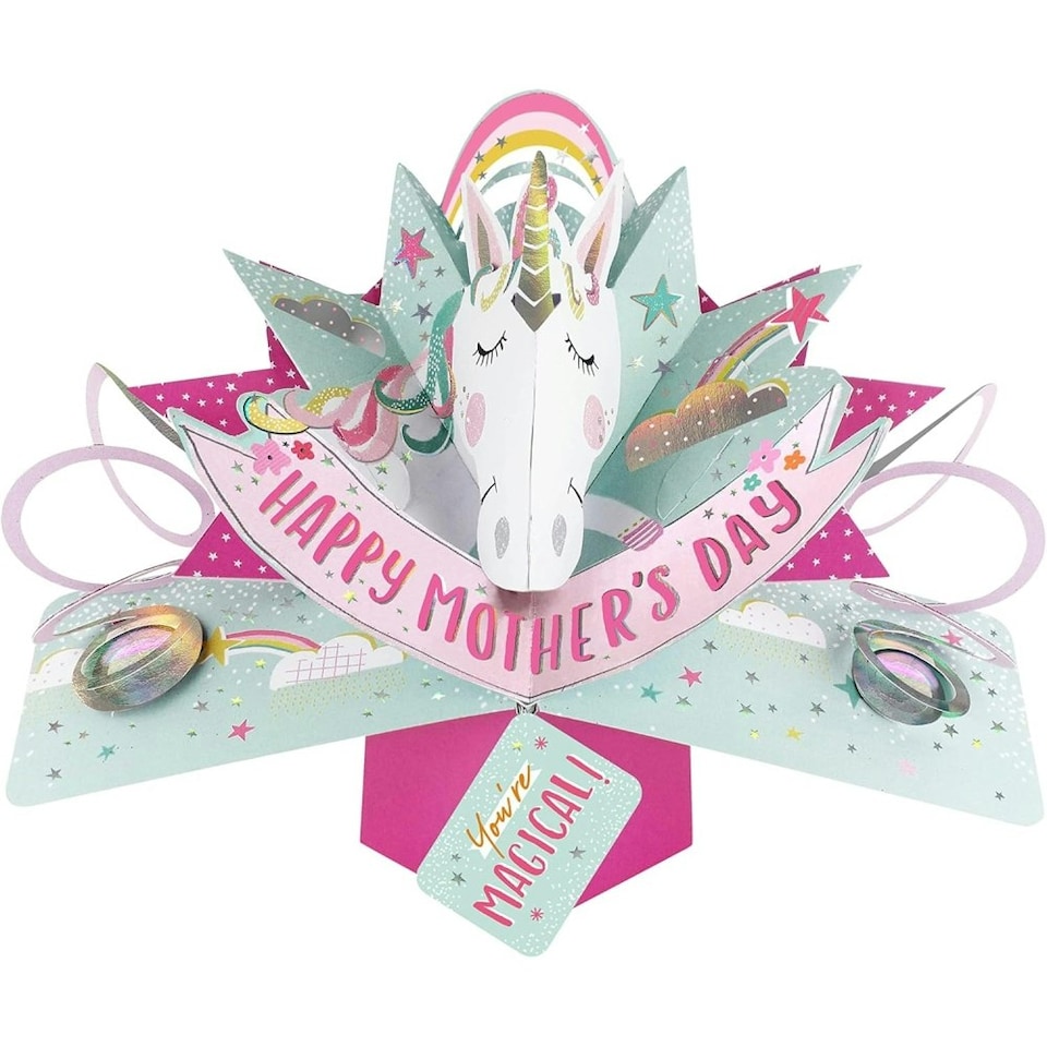 image 1 of Unicorn Design 3D Pop-Up Mother's Day Card
