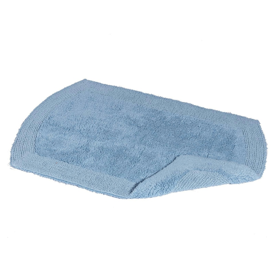 image 1 of Showerdrape Ultra 100% Cotton Cobalt Blue Charcoal Reversible Bath Mat 800 x 500mm