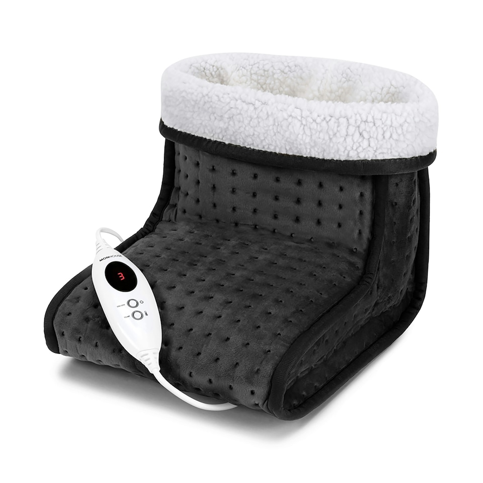 image 1 of MONHOUSE Electric Foot Warmer - Cold Feet Warmers for Home Use and Office Under Table Desk - Soft and Breathable Heating Pad - Comfort Heat Therapy - Dark Grey