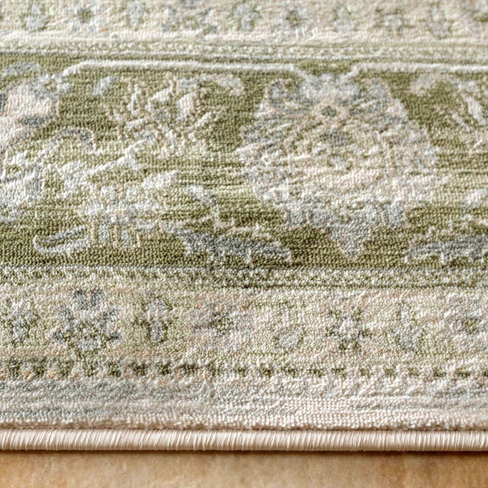 image 1 of KUKOON Vintage Traditional Green Floral Living Room Rug 120cm x 170cm
