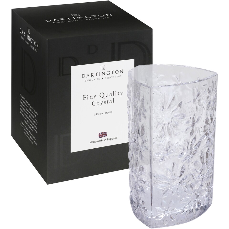 image 1 of Dartington Crystal Botanical Triangular Vase Clear